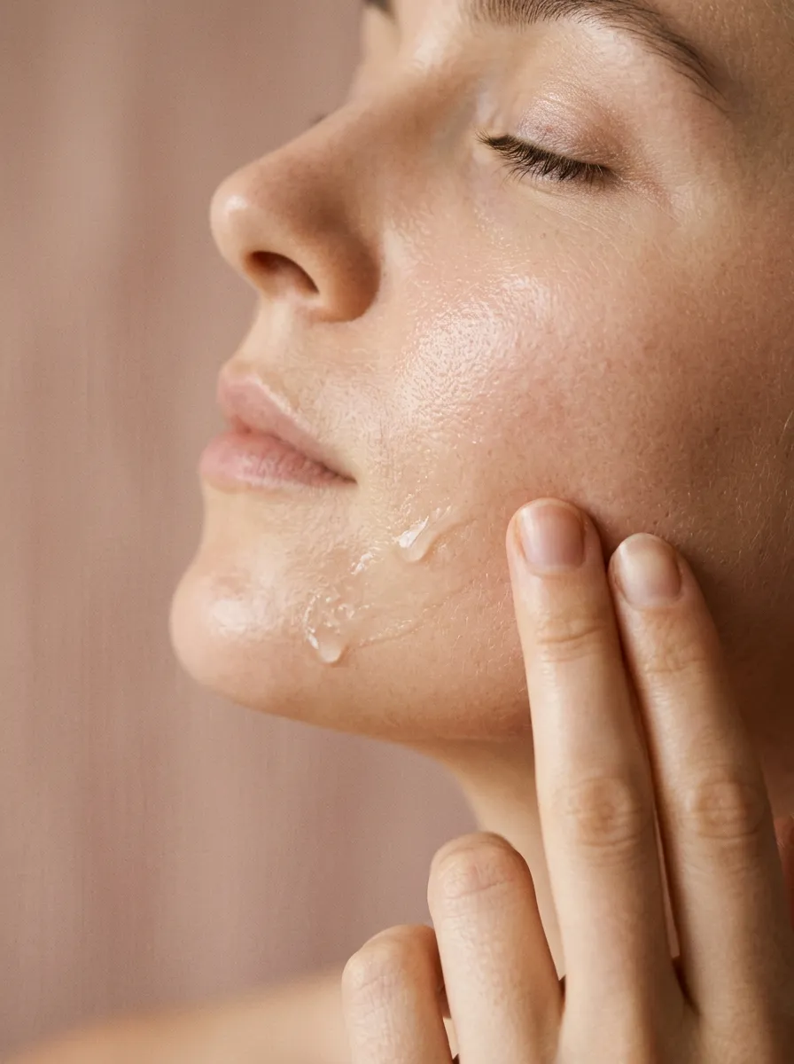 Calm facial treatment in soft natural light